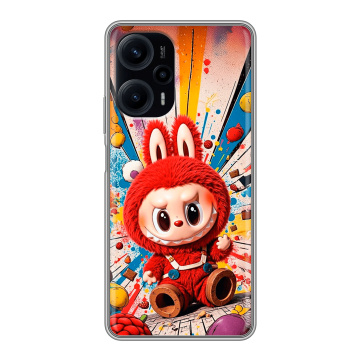 Силиконовый чехол на Xiaomi RedMi Note 12 Turbo с принтом Labubu Лабубу