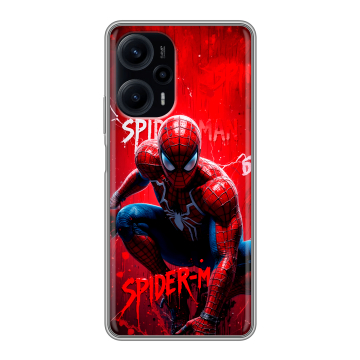Силиконовый чехол на Xiaomi RedMi Note 12 Turbo с принтом Spiderman Человек паук