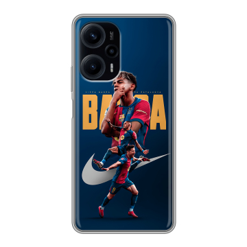 Силиконовый чехол на Xiaomi RedMi Note 12 Turbo с принтом Барселона Barca Yamal 