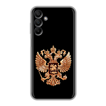 Силиконовый чехол на Samsung Galaxy A15 с принтом Герб России золотой Силиконовый чехол на Samsung Galaxy A15 с принтом Герб России золотой
