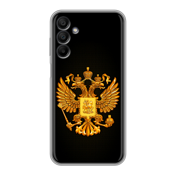 Силиконовый чехол на Samsung Galaxy A15 с принтом Герб России желтый