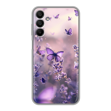 Силиконовый чехол на Samsung Galaxy A15 с принтом бабочки и лаванда