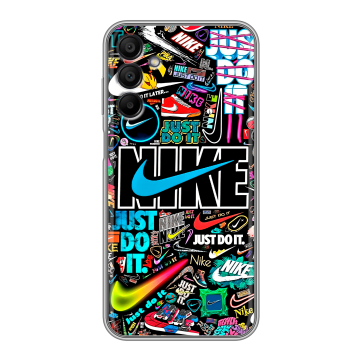 Силиконовый чехол на Samsung Galaxy A15 с принтом найк nike черный Силиконовый чехол на Samsung Galaxy A15 с принтом найк nike черный