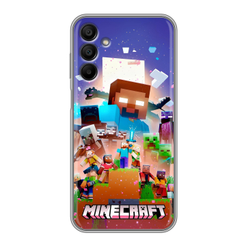 Силиконовый чехол на Samsung Galaxy A15 с принтом Майнкрафт Minecraft Силиконовый чехол на Samsung Galaxy A15 с принтом Майнкрафт Minecraft