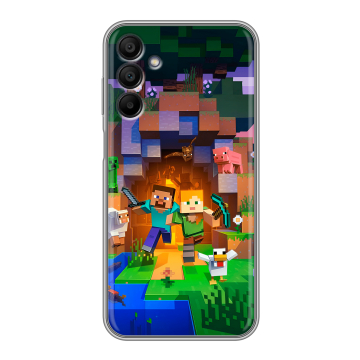 Силиконовый чехол на Samsung Galaxy A15 с принтом Майнкрафт Minecraft Силиконовый чехол на Samsung Galaxy A15 с принтом Майнкрафт Minecraft