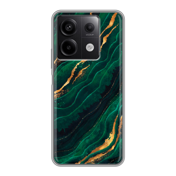 Силиконовый чехол на Xiaomi Redmi Note 13 5G с принтом Мрамор зеленое золото Силиконовый чехол на Xiaomi Redmi Note 13 5G с принтом Мрамор зеленое золото