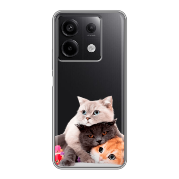 Силиконовый чехол на Xiaomi Redmi Note 13 5G с принтом Кошки Силиконовый чехол на Xiaomi Redmi Note 13 5G с принтом Кошки