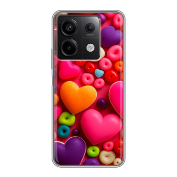 Силиконовый чехол на Xiaomi Redmi Note 13 5G с принтом Сердечки Силиконовый чехол на Xiaomi Redmi Note 13 5G с принтом Сердечки