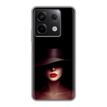 Силиконовый чехол на Xiaomi Redmi Note 13 5G с принтом Девушка в шляпе Силиконовый чехол на Xiaomi Redmi Note 13 5G с принтом Девушка в шляпе