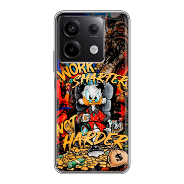 Силиконовый чехол на Xiaomi Redmi Note 13 5G с принтом Дональд Дак Деньги Силиконовый чехол на Xiaomi Redmi Note 13 5G с принтом Дональд Дак Деньги