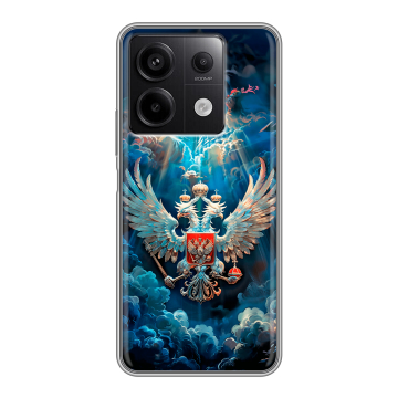 Силиконовый чехол на Xiaomi Redmi Note 13 5G с принтом Герб флаг России Силиконовый чехол на Xiaomi Redmi Note 13 5G с принтом Герб флаг России