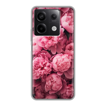 Силиконовый чехол на Xiaomi Redmi Note 13 5G с принтом цветы пионы Силиконовый чехол на Xiaomi Redmi Note 13 5G с принтом цветы пионы