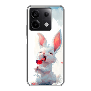 Силиконовый чехол на Xiaomi Redmi Note 13 5G с принтом кролик зайчик Силиконовый чехол на Xiaomi Redmi Note 13 5G с принтом кролик зайчик