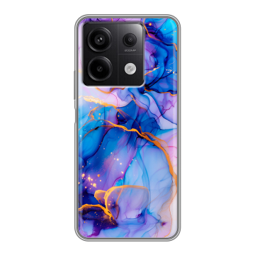Силиконовый чехол на Xiaomi Redmi Note 13 5G с принтом синий мрамор Силиконовый чехол на Xiaomi Redmi Note 13 5G с принтом синий мрамор