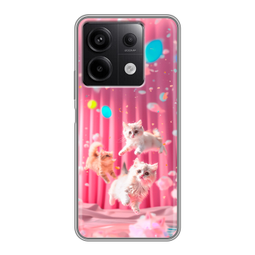 Силиконовый чехол на Xiaomi Redmi Note 13 5G с принтом милые котики Силиконовый чехол на Xiaomi Redmi Note 13 5G с принтом милые котики