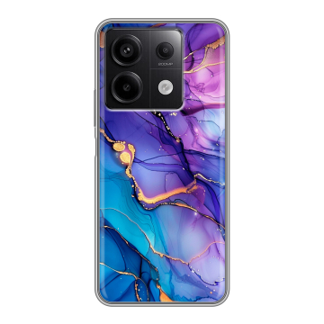 Силиконовый чехол на Xiaomi Redmi Note 13 5G с принтом синий мрамор Силиконовый чехол на Xiaomi Redmi Note 13 5G с принтом синий мрамор