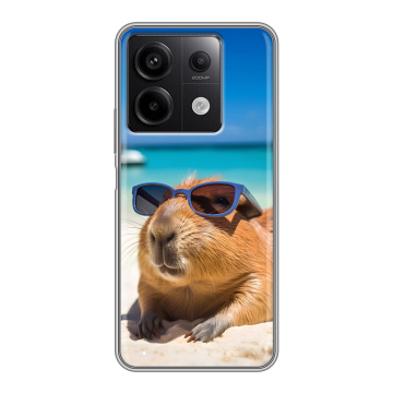 Силиконовый чехол на Xiaomi Redmi Note 13 5G с принтом Капибара Силиконовый чехол на Xiaomi Redmi Note 13 5G с принтом Капибара