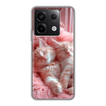 Силиконовый чехол на Xiaomi Redmi Note 13 5G с принтом котята котики Силиконовый чехол на Xiaomi Redmi Note 13 5G с принтом котята котики