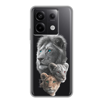 Силиконовый чехол на Xiaomi Redmi Note 13 5G с принтом Львы Силиконовый чехол на Xiaomi Redmi Note 13 5G с принтом Львы