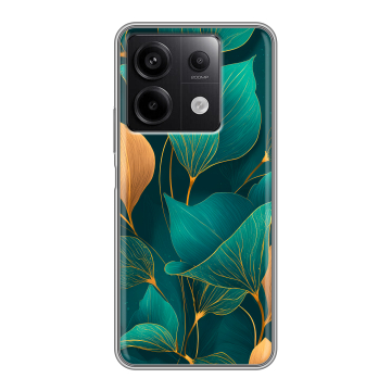 Силиконовый чехол на Xiaomi Redmi Note 13 5G с принтом Листья и золото Силиконовый чехол на Xiaomi Redmi Note 13 5G с принтом Листья и золото