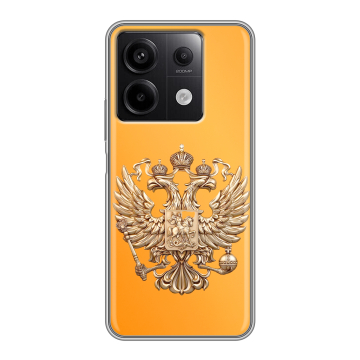 Силиконовый чехол на Xiaomi Redmi Note 13 5G с принтом Герб Флаг России