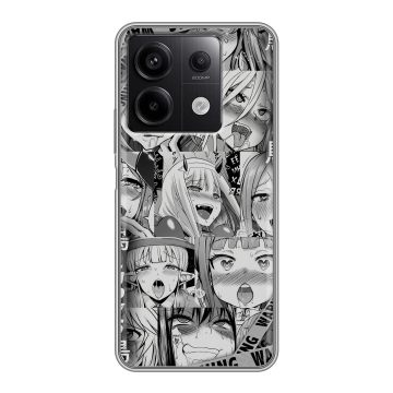 Силиконовый чехол на Xiaomi Redmi Note 13 5G с принтом Ahegao Ахегао Аниме