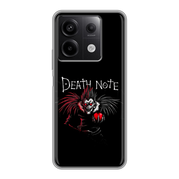 Силиконовый чехол на Xiaomi Redmi Note 13 5G с принтом Death note Тетрадь смерти Силиконовый чехол на Xiaomi Redmi Note 13 5G с принтом Death note Тетрадь смерти