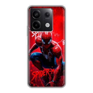 Силиконовый чехол на Xiaomi Redmi Note 13 5G с принтом Spiderman Человек паук Силиконовый чехол на Xiaomi Redmi Note 13 5G с принтом Spiderman Человек паук