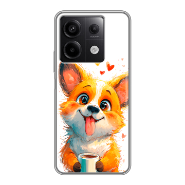 Силиконовый чехол на Xiaomi Redmi Note 13 5G с принтом корги Силиконовый чехол на Xiaomi Redmi Note 13 5G с принтом корги