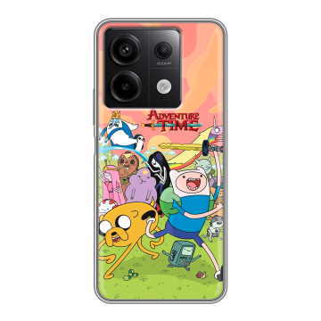 Силиконовый чехол на Xiaomi Redmi Note 13 5G с принтом Adventure time Время приключений