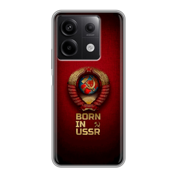Силиконовый чехол на Xiaomi Redmi Note 13 5G с принтом Флаг Герб СССР