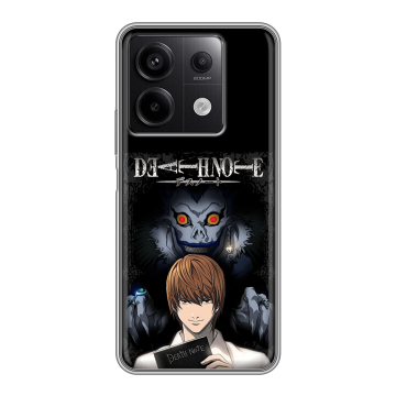 Силиконовый чехол на Xiaomi Redmi Note 13 5G с принтом Death note Тетрадь смерти