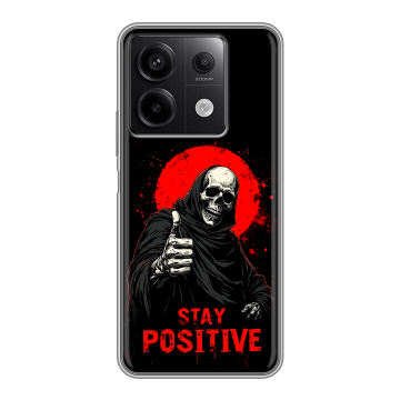 Силиконовый чехол на Xiaomi Redmi Note 13 5G с принтом смешной скелет Силиконовый чехол на Xiaomi Redmi Note 13 5G с принтом смешной скелет