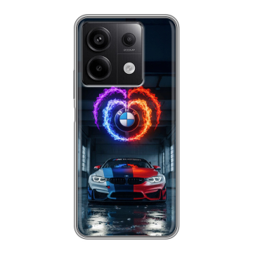 Силиконовый чехол на Xiaomi Redmi Note 13 5G с принтом BMW БМВ Силиконовый чехол на Xiaomi Redmi Note 13 5G с принтом BMW БМВ
