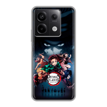 Силиконовый чехол на Xiaomi Redmi Note 13 5G с принтом Demon Slayer Клинок рассекающий демонов Силиконовый чехол на Xiaomi Redmi Note 13 5G с принтом Demon Slayer Клинок рассекающий демонов