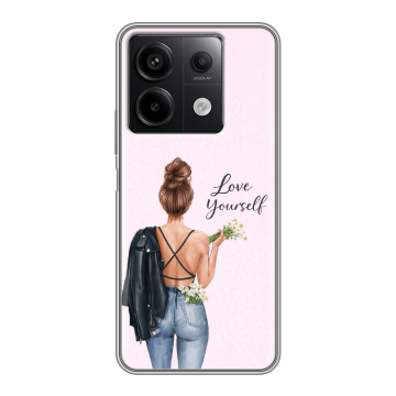 Силиконовый чехол на Xiaomi Redmi Note 13 5G с принтом женский Силиконовый чехол на Xiaomi Redmi Note 13 5G с принтом женский