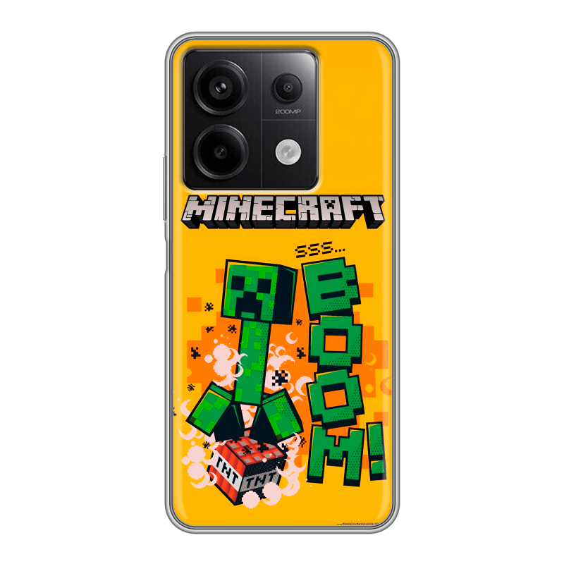 Силиконовый чехол на Xiaomi Redmi Note 13 5G с принтом Майнкрафт Minecraft Силиконовый чехол на Xiaomi Redmi Note 13 5G с принтом Майнкрафт Minecraft
