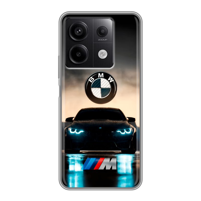 Силиконовый чехол на Xiaomi Redmi Note 13 5G с принтом БМВ BMW Силиконовый чехол на Xiaomi Redmi Note 13 5G с принтом БМВ BMW