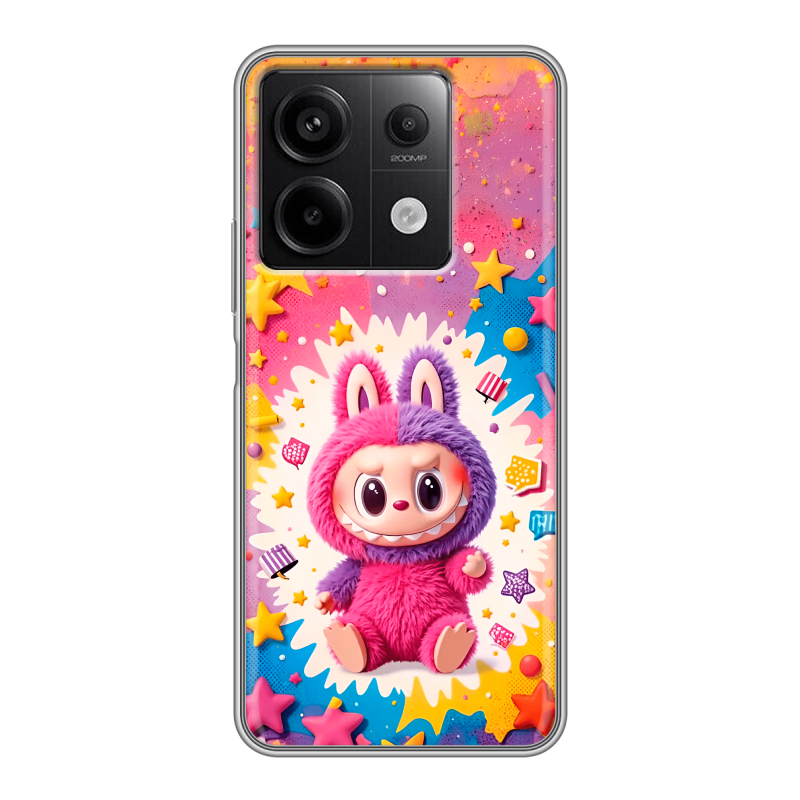 Силиконовый чехол на Xiaomi Redmi Note 13 5G с принтом Labubu Лабубу Силиконовый чехол на Xiaomi Redmi Note 13 5G с принтом Labubu Лабубу