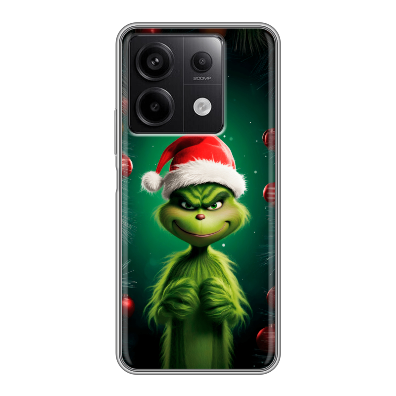 Силиконовый чехол на Xiaomi Redmi Note 13 5G с принтом Гринч Новый год Рождество Силиконовый чехол на Xiaomi Redmi Note 13 5G с принтом Гринч Новый год Рождество