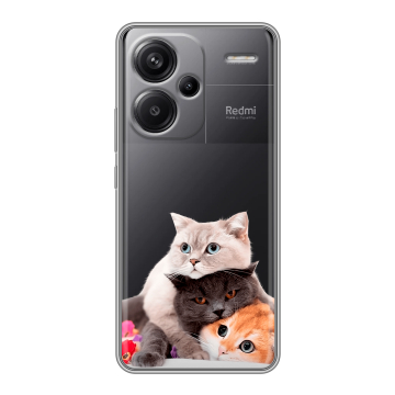 Силиконовый чехол на Xiaomi Redmi Note 13 Pro Plus с принтом Кошки