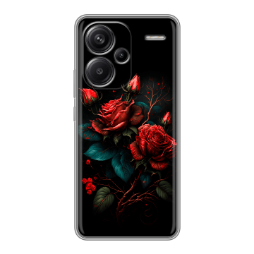 Силиконовый чехол на Xiaomi Redmi Note 13 Pro Plus с принтом Розы красные Силиконовый чехол на Xiaomi Redmi Note 13 Pro Plus с принтом Розы красные