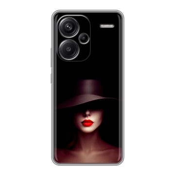 Силиконовый чехол на Xiaomi Redmi Note 13 Pro Plus с принтом Девушка в шляпе Силиконовый чехол на Xiaomi Redmi Note 13 Pro Plus с принтом Девушка в шляпе