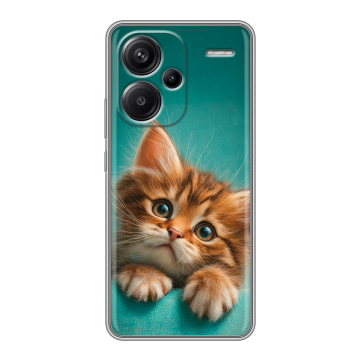 Силиконовый чехол на Xiaomi Redmi Note 13 Pro Plus с принтом котенок Силиконовый чехол на Xiaomi Redmi Note 13 Pro Plus с принтом котенок