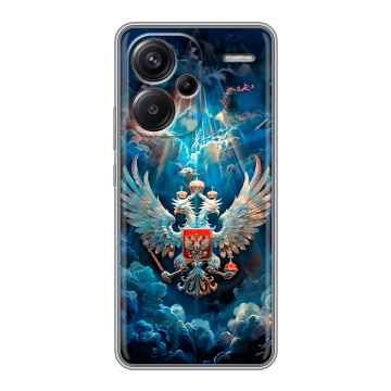 Силиконовый чехол на Xiaomi Redmi Note 13 Pro Plus с принтом Герб флаг России Силиконовый чехол на Xiaomi Redmi Note 13 Pro Plus с принтом Герб флаг России