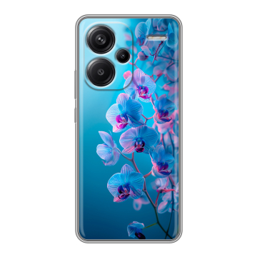 Силиконовый чехол на Xiaomi Redmi Note 13 Pro Plus с принтом голубые орхидеи Силиконовый чехол на Xiaomi Redmi Note 13 Pro Plus с принтом голубые орхидеи