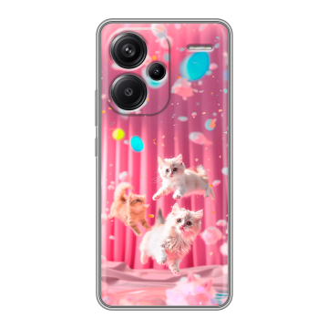 Силиконовый чехол на Xiaomi Redmi Note 13 Pro Plus с принтом милые котики
