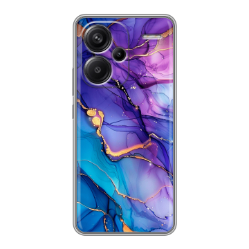 Силиконовый чехол на Xiaomi Redmi Note 13 Pro Plus с принтом синий мрамор Силиконовый чехол на Xiaomi Redmi Note 13 Pro Plus с принтом синий мрамор