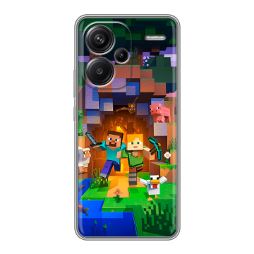 Силиконовый чехол на Xiaomi Redmi Note 13 Pro Plus с принтом Майнкрафт Minecraft