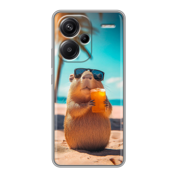 Силиконовый чехол на Xiaomi Redmi Note 13 Pro Plus с принтом Капибара Силиконовый чехол на Xiaomi Redmi Note 13 Pro Plus с принтом Капибара